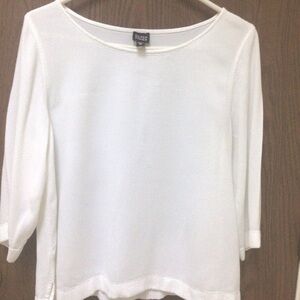 Eileen Fisher Classic White Blouse 100% rayon, sz XL